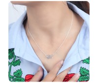Blooming Floral Silver Necklace SPE-3541